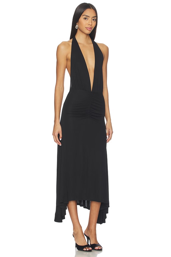 view 2 of 3 Halter Midi Dress in Black