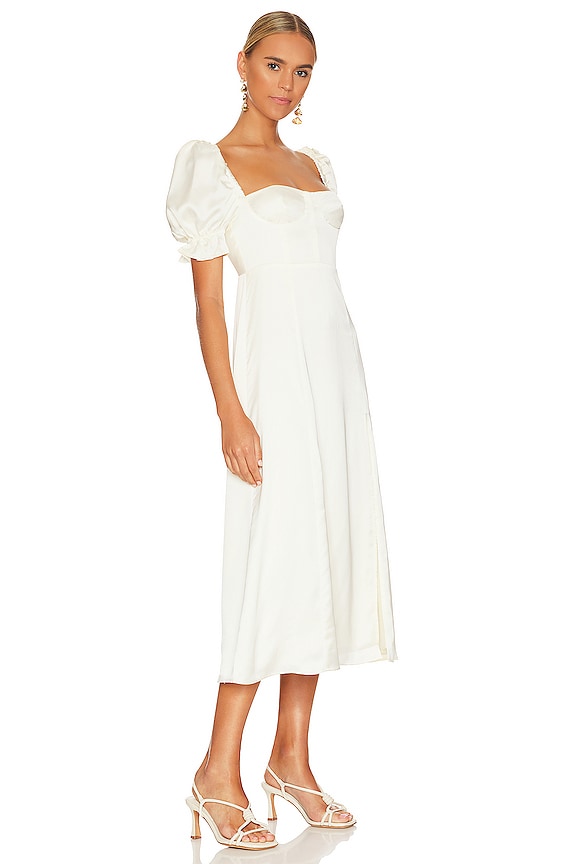 view 2 of 3 Puff Sleeve Midi in Whisper White