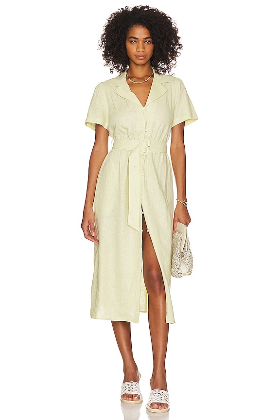 view 1 of 3 Camp Collar Linen Shirt Dress in Garden Glade