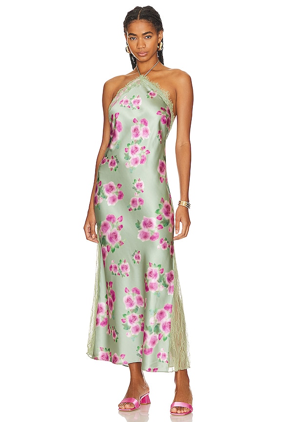 view 1 of 3 Lace Halter Maxi Dress in Sage Multi