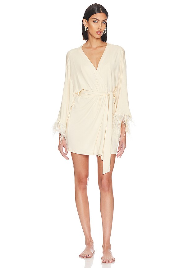 view 2 of 4 FEATHER ローブ in Ecru & Ecru Feathers