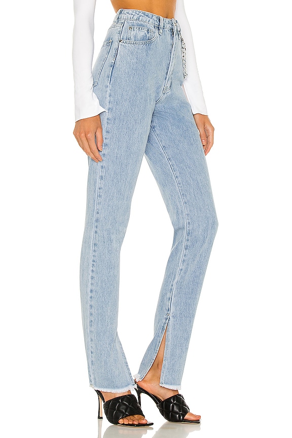 view 2 of 5 Slit Hem Jean in Blue Light Wash