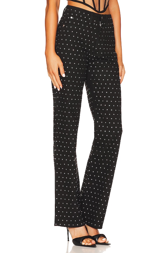 view 2 of 5 Rhinestone Straight Leg in Black & Crystal Rhinestone