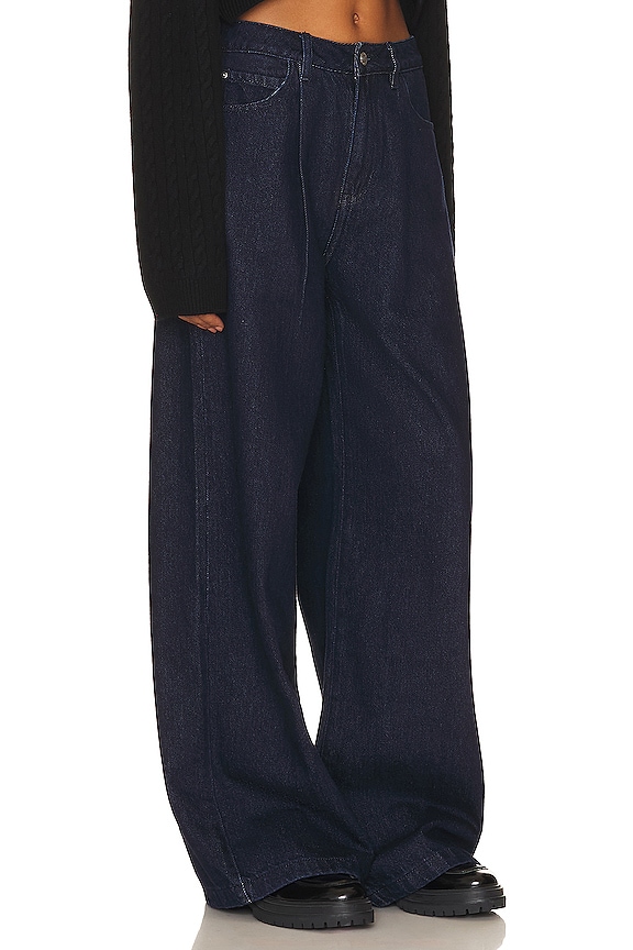 view 2 of 4 High Rise Pleated Wide Leg Jeans in Wash
