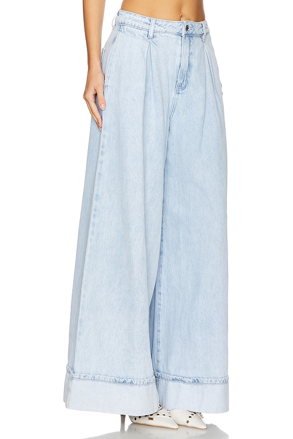 view 2 of 6 Pleated Wide Leg Jeans in Denim