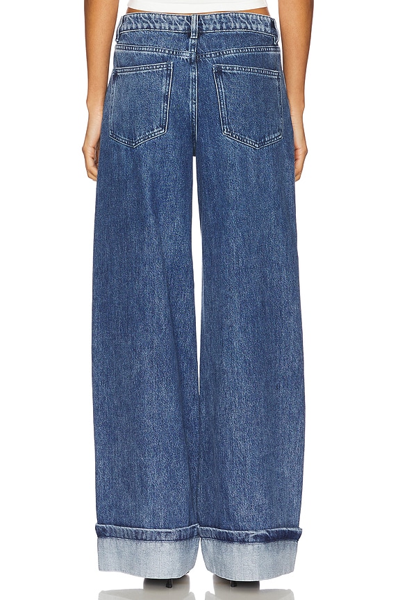 DUAL ACCENT CROSSOVER CUFF STRAIGHT LEG JEANS