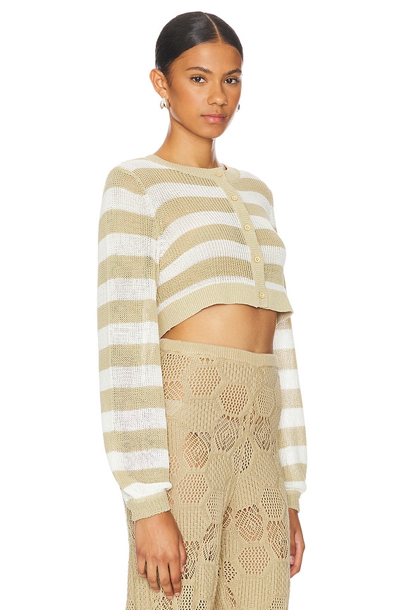 view 2 of 4 BEACH カーディガン in Pale Gold & Off White