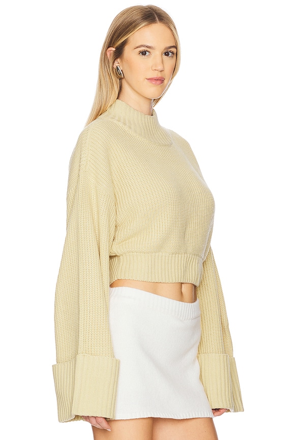 view 2 of 4 Cropped Turtleneck Sweater in Wheat