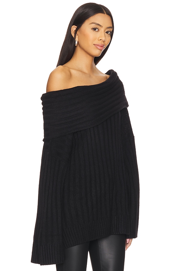 view 2 of 4 СВИТЕР OVERSIZED OFF SHOULDER in Black