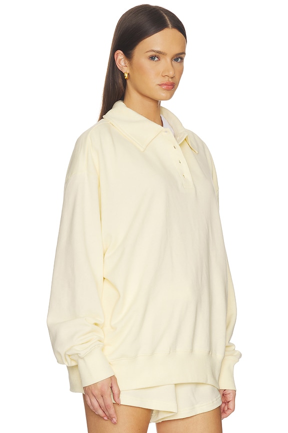 view 2 of 4 Henley Pull Over Sweatshirt in Pale Yellow
