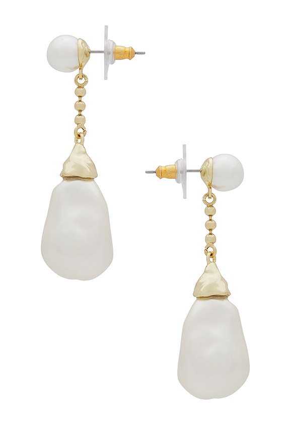 view 2 of 2 BOUCLES D'OREILLES PENDENTIFS PEARL in Gold Plated & Glass Pearl
