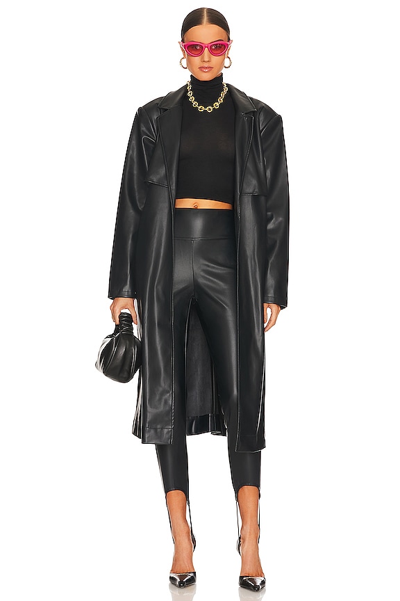view 2 of 4 Faux Leather Trench in Black