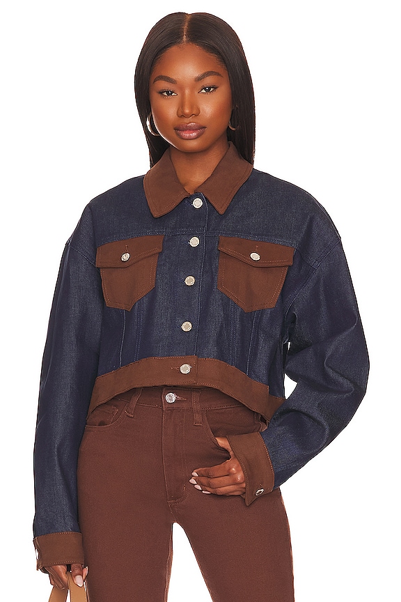 view 2 of 5 CHAQUETA COLOR BLOCK in Copper Suede