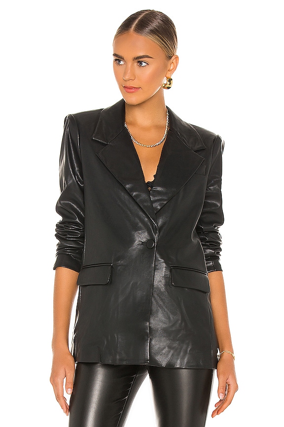 view 2 of 5 Downtown Vegan Leather Blazer in Black