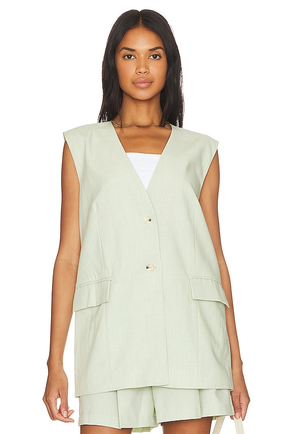 view 2 of 5 Relaxed Vest in Fog Green