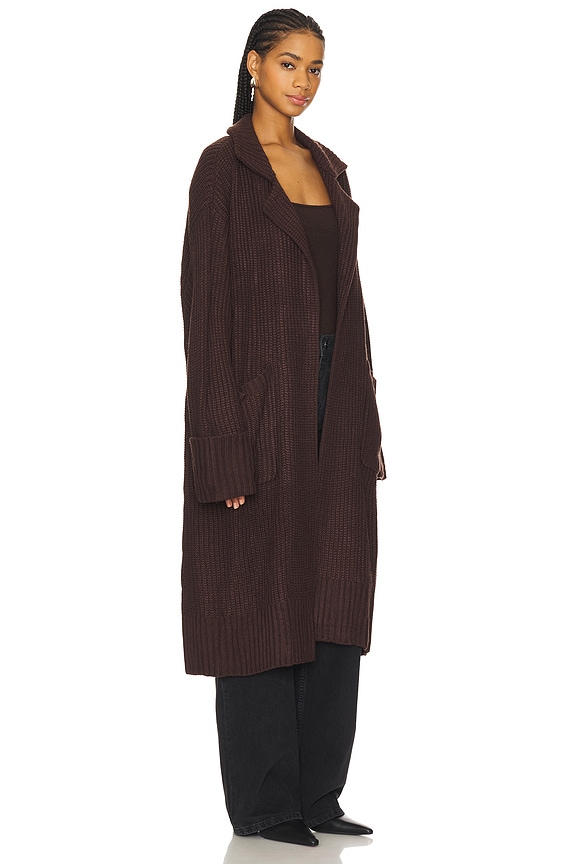 view 2 of 3 Collar Coatigan in Brown