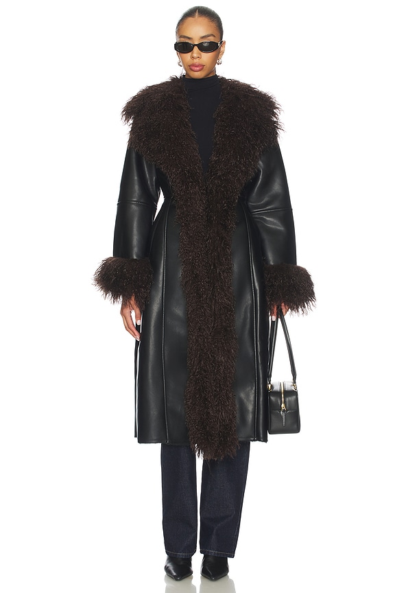 view 2 of 4 Penny Lane Coat in Black & Brown