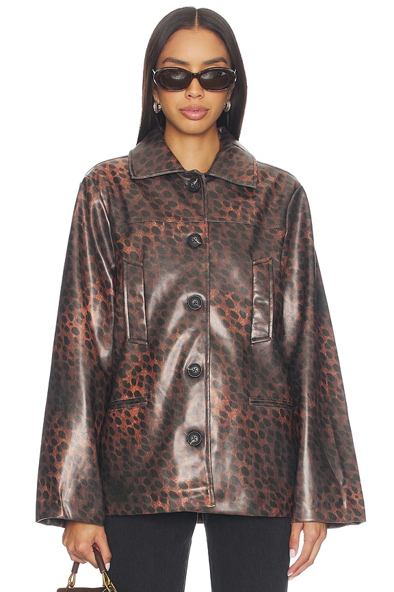 view 2 of 5 x REVOLVE Button Front Jacket in Dark Leopard