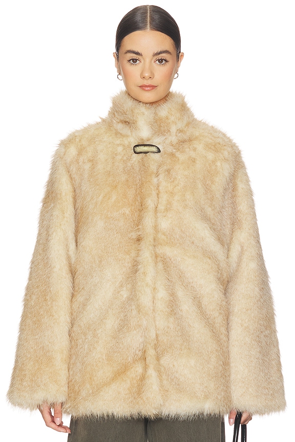 view 2 of 5 CHAQUETA PIEL SINTÉTICA in Tan Ivory Multi