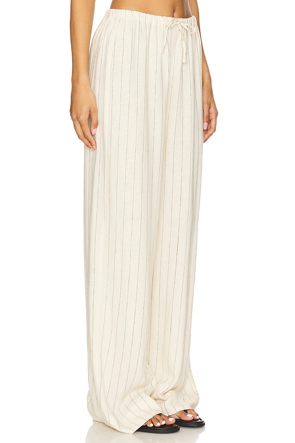 view 2 of 6 Tie Waist Pant in Antique White Multi