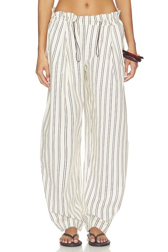 view 1 of 6 PANTALÓN PANT in Ivory & Espresso