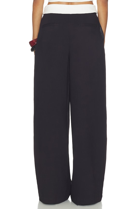 WeWoreWhat Fold-over Waist Trouser in Black & White | REVOLVE
