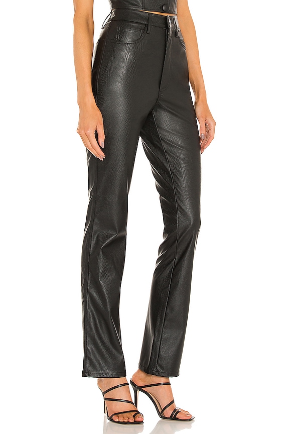 view 2 of 4 Crop Ankle Flare in Embossed Black Croc