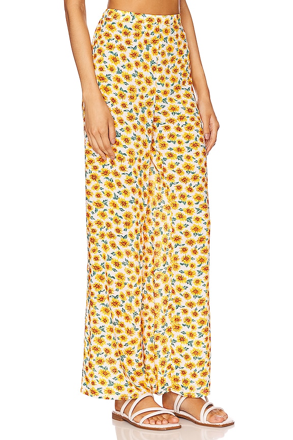 view 2 of 4 Pull On Pant in Micro Sunflowers