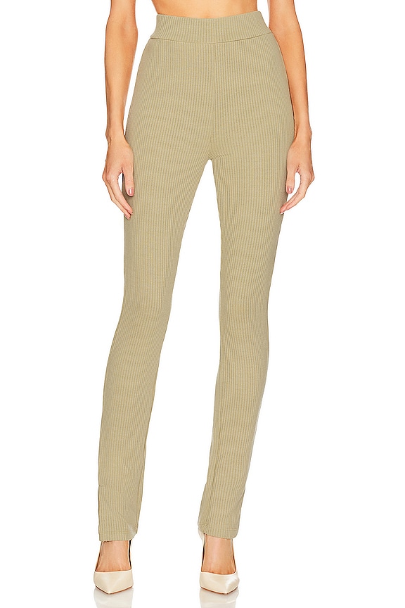 view 1 of 4 Ribbed Flare Pant in Oat