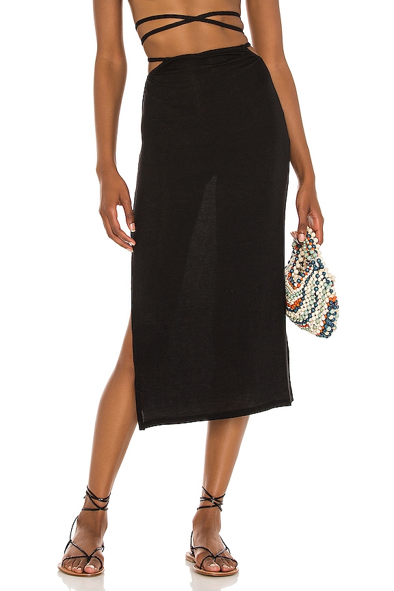 view 1 of 4 Cutout Midi Skirt in Black