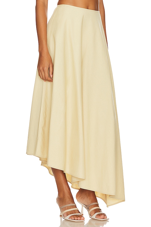 view 2 of 4 Asymmetrical Midi Skirt in Wheat