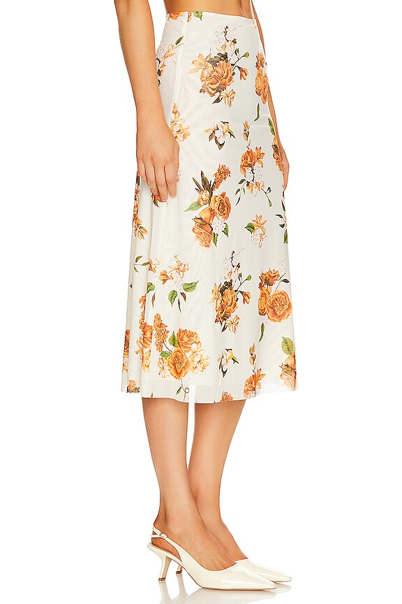 view 2 of 4 FALDA MIDI MALLA in Ivory Multi