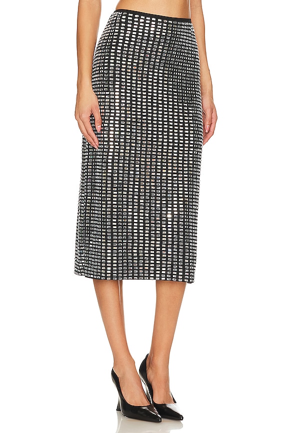view 2 of 5 Geo Crystal Midi Skirt in Black