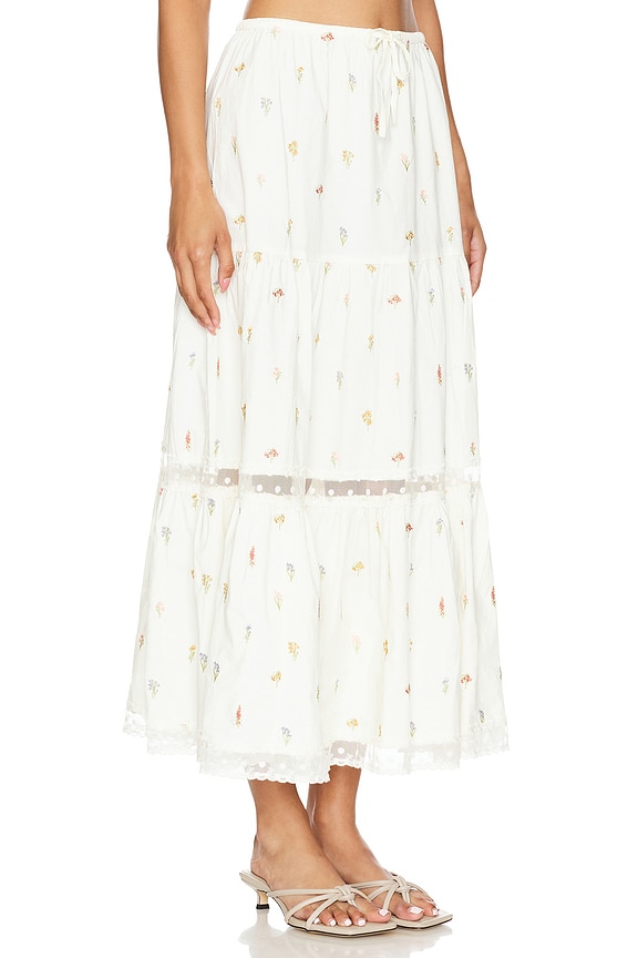 view 2 of 5 ミディ丈スカート in Antique White Multi