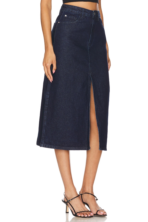 view 2 of 4 Denim Midi Skirt in Undone Wash in Raw Wash