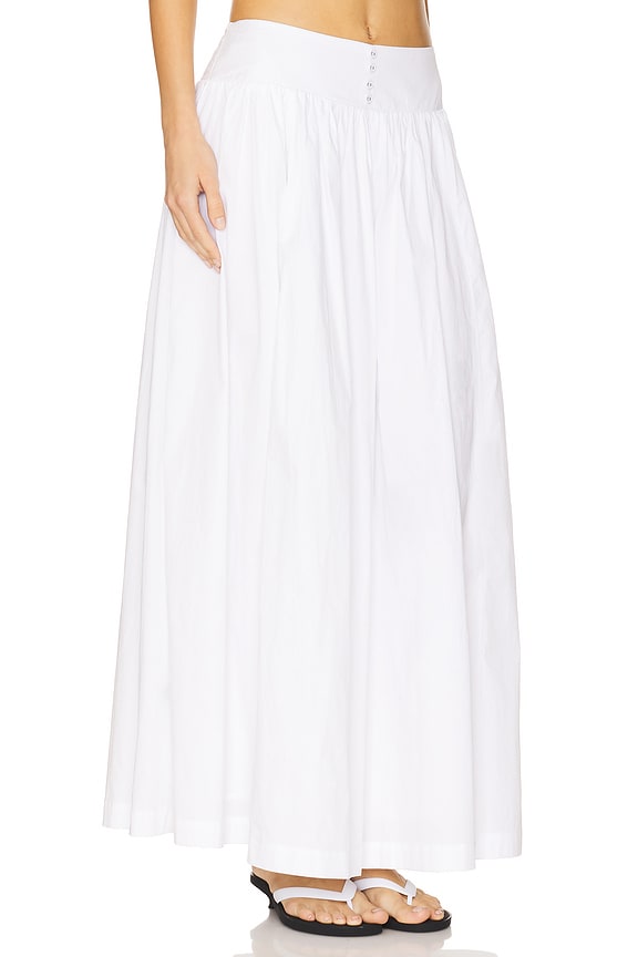 view 2 of 6 Drop Waist Maxi Skirt in Classic White