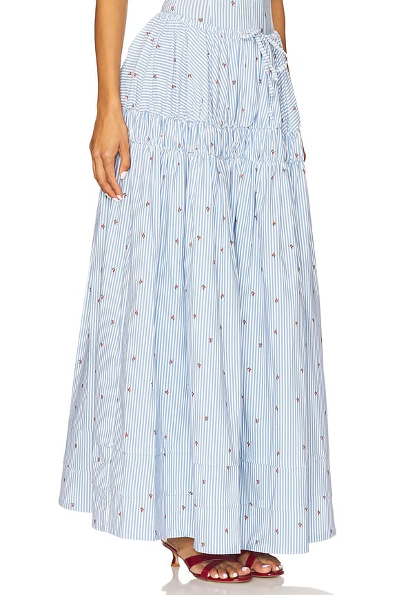 view 2 of 6 Tiered Midi Skirt in Sky Multi