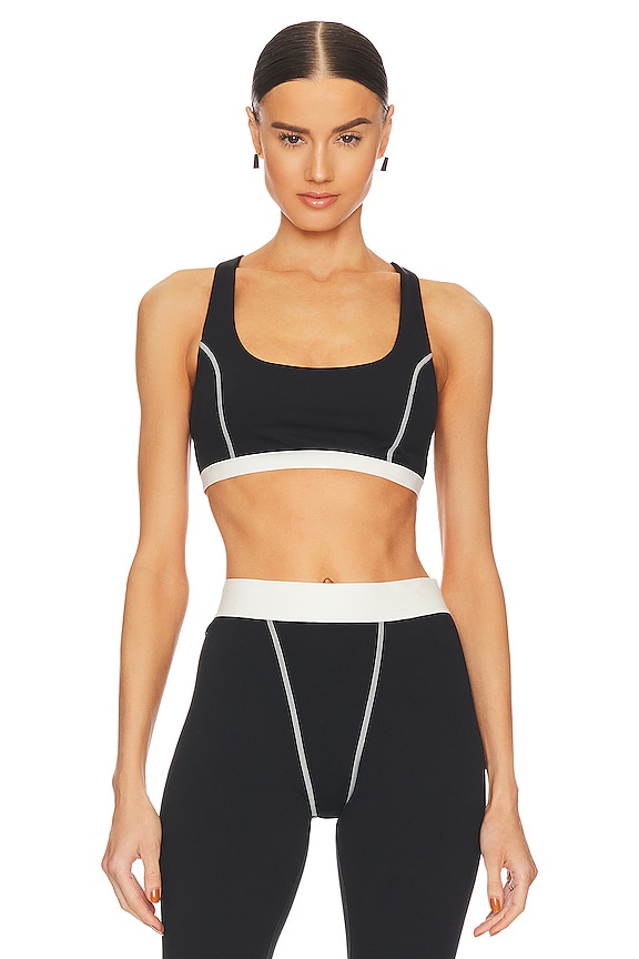 WeWoreWhat Boxer Bra in Black & Off White | REVOLVE