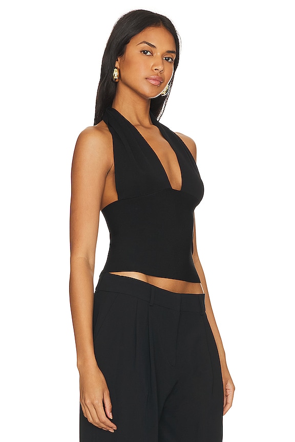 view 2 of 4 Halter Top in Black