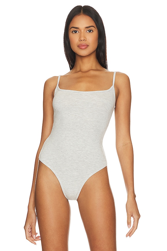 view 2 of 5 Scoop Cami Bodysuit in Heather Grey