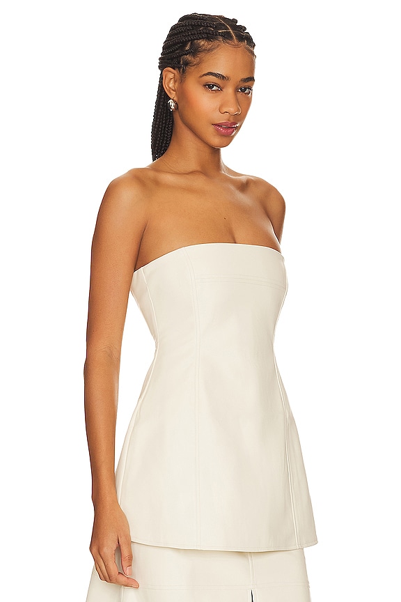 view 2 of 4 TOP BUSTIER CUIR VÉGÉTALIEN in Ecru