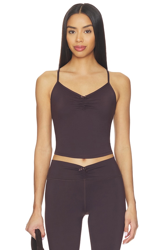 view 1 of 4 Ruched Cami in Dark Brown