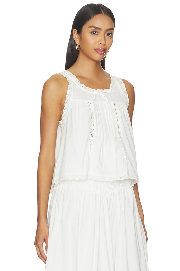 view 2 of 4 Baby Doll Lace Top in White