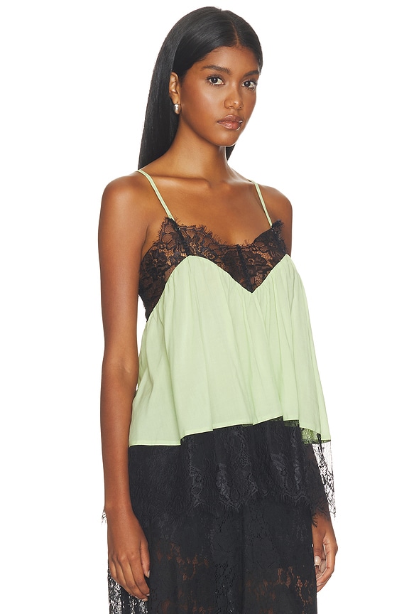 view 2 of 4 Lace Voile Cami Top in Matcha