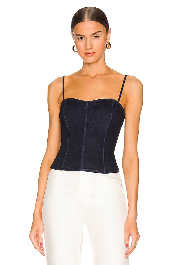 view 1 of 4 Denim Corset in Rinse