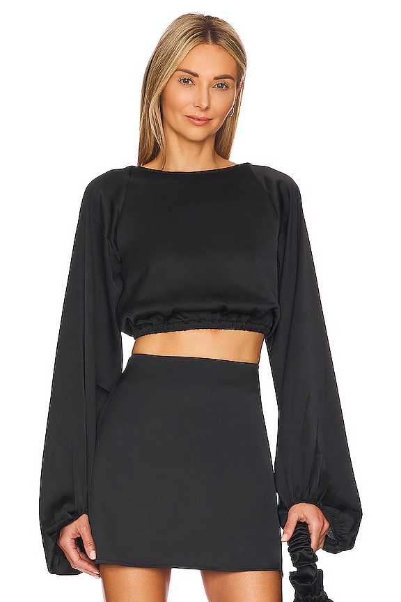 view 2 of 4 Billow Sleeve Top in Black