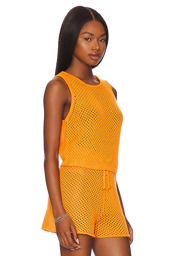 view 2 of 4 Crochet Ruched Crop Top in Carrot