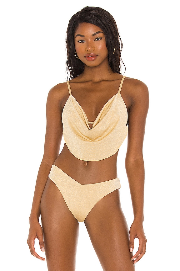 view 1 of 5 Cowl Neck Bikini Top in Sand