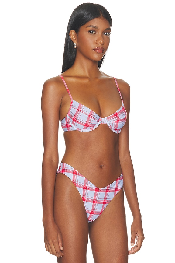 view 2 of 4 TOP BIKINI FULL COVERAGE UNDERWIRE in Blue & Red