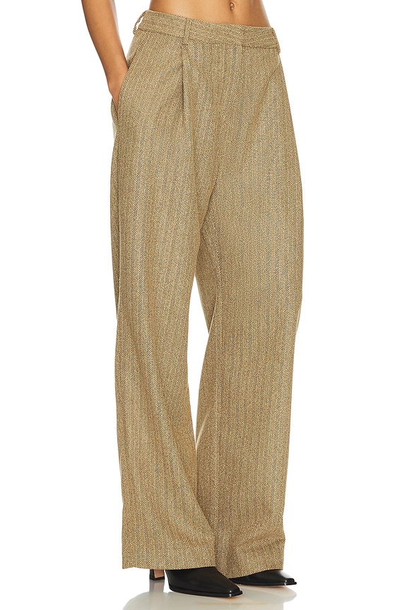 view 2 of 5 Lana Trouser in Khaki Herringbone